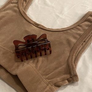 light brown crop top